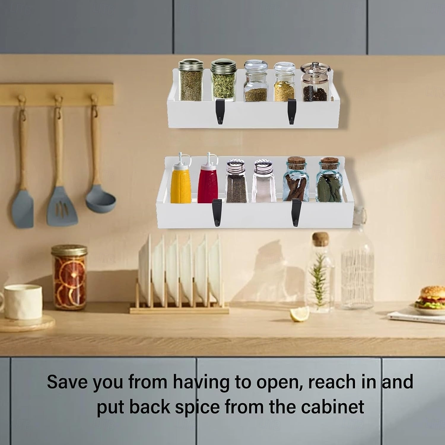 2 магнитных органайзера для холодильника с 4 съемными крючками, магнитная полка для хранения без сверления, боковая полка для хранения на холодильнике, компактные аксессуары для кухни и ванной, 2026 - $22.99 –P9