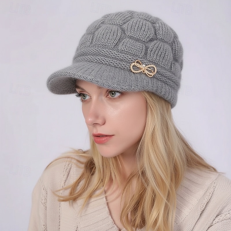 Γυναικεία Καπέλο Χειμερινά Καπέλα Αντιανεμικό Ζεστό ΕΞΩΤΕΡΙΚΟΥ ΧΩΡΟΥ Δρόμος Καθημερινά Πλεκτό Μονόχρωμες 2026 - $17.49 –P3