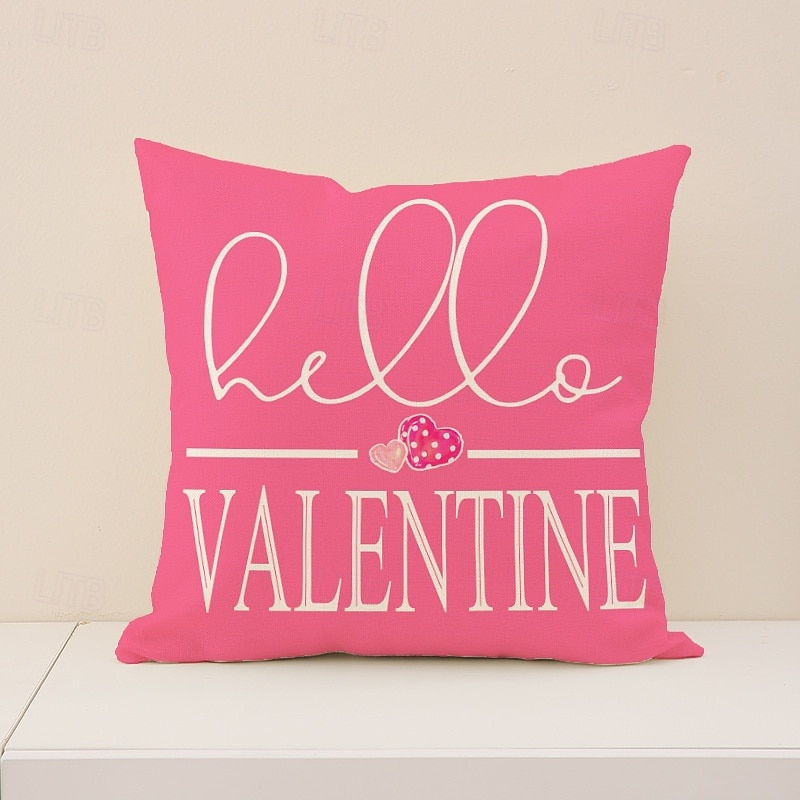 Valentine's Day Set Pillow Linen Plaid Print Heart Design Waist Cushion Decorative Throw Pillow Sofa Cover for Living Room Home Decor Bedside Cushion 2026 - $8.99 –P8