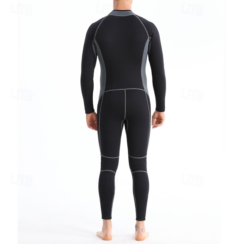 Men's 1.5mm Neoprene Diving Suit Full Wetsuit Rash Guard Stretchy Long Sleeve Front Zipper - Surfing Snorkeling Scuba Patchwork Winter 2026 - $75.99 –P3