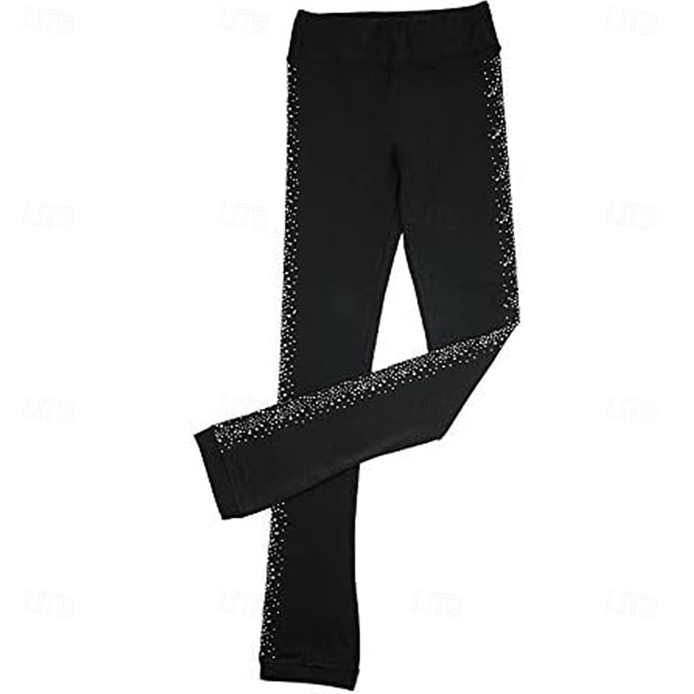 pantaloni da pattinaggio artistico da donna e da ragazza, pantaloni da pattinaggio sul ghiaccio, neri, elastici, abbigliamento da pattinaggio per gare di allenamento, termici, caldi, con del 2026 a $78.99 –P3
