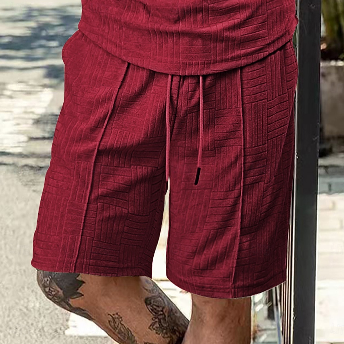 Per uomo Shorts Pantaloncini Estivi Shorts da Spiaggia Pantaloncini casual Pantaloncini strutturati Jacquard Coulisse Elastico in vita Tinta unica Comodità Traspirante Lunghezza al ginocchio del 2026 a $18.99 –P3