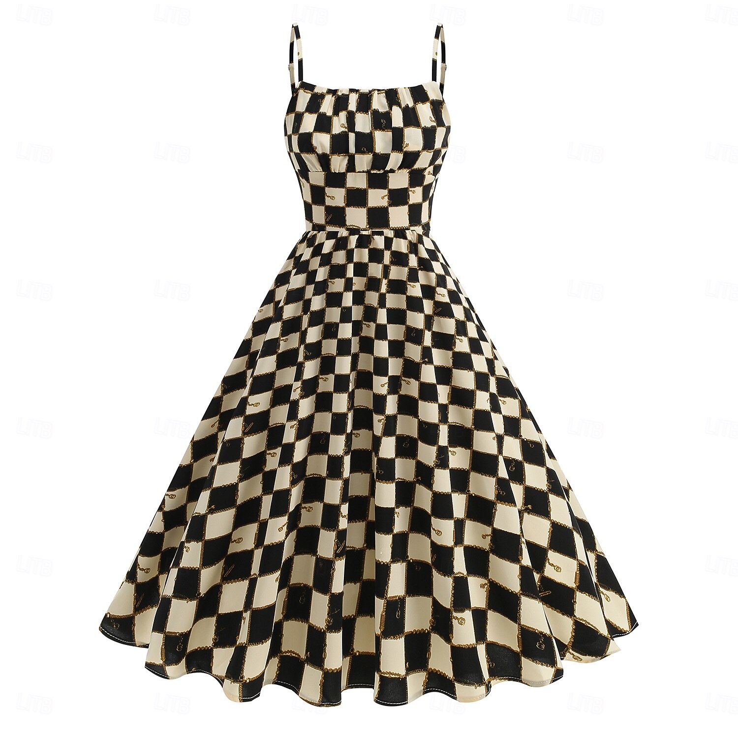 Anni 1950 Retrò Vintage Rockabilly Midi Vestito Abito Swing Vestito Svasato Canotta A quadri Aderente & Svasato Costume Per donna Carnevale San Valentino Casuale Ritorno a casa Festa a tema retrò del 2026 a $49.99 –P1