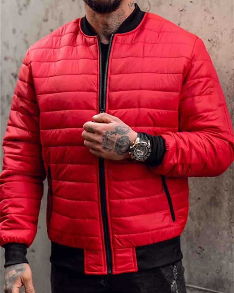 Per uomo Cappotto Invernale Giacca imbottita Tasca Poliestere Vacanza Abbigliamento quotidiano Data Regolare Moda Casual Confortevole Calore Termico Autunno & Inverno Colore Solido / Tinta Unita Nero del 2026 a $30.99 –P1