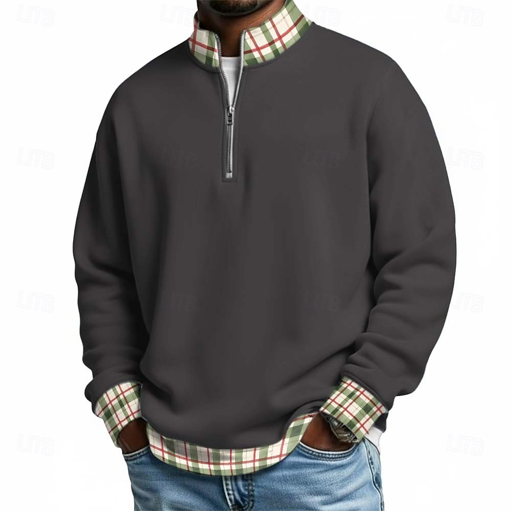 Per uomo Plaid Magliette Polo a Nido d'Ape Polo con zip Manica Lunga Magliette polo Colletto alla coreana Casual Scuola Athleisure Ferie Abbigliamento quotidiano Stampa 3D Polo con cerniera a un del 2026 a $24.99 –P6