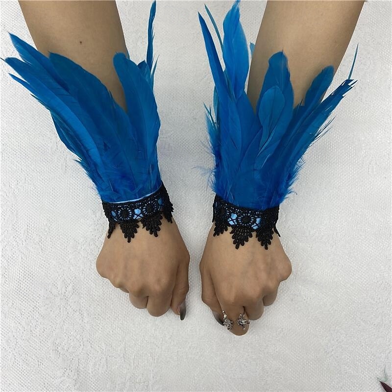 Carnaval 2026 Accesorios de Samba del Carnaval de Río Muñequeras de Plumas Negras con Encaje - Pulseras Elegantes para Fiestas Gatsby Disfraz de Festival de Brasil 2026 - $8.99 –P14