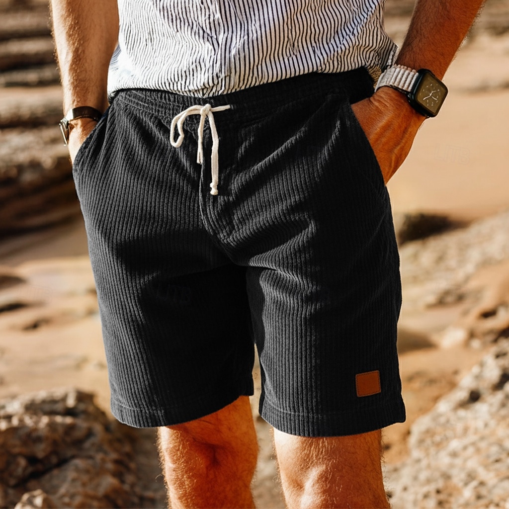 Per uomo Shorts Pantaloncini Estivi Shorts da Spiaggia Pantaloncini casual Pantaloncini di velluto a coste Coulisse Elastico in vita Tinta unica Comodità Traspirante Corto Quotidiano All'aperto Ferie del 2026 a $20.99 –P4