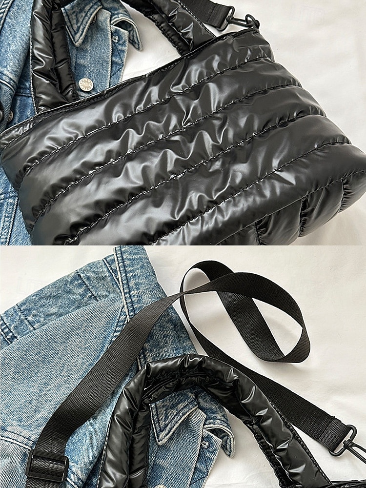 női könnyű, steppelt, puffos, keresztpántos táska - többszínű, vízálló, párnázott kézitáska mindennapi ingázáshoz 2026 - $14.99 –P7