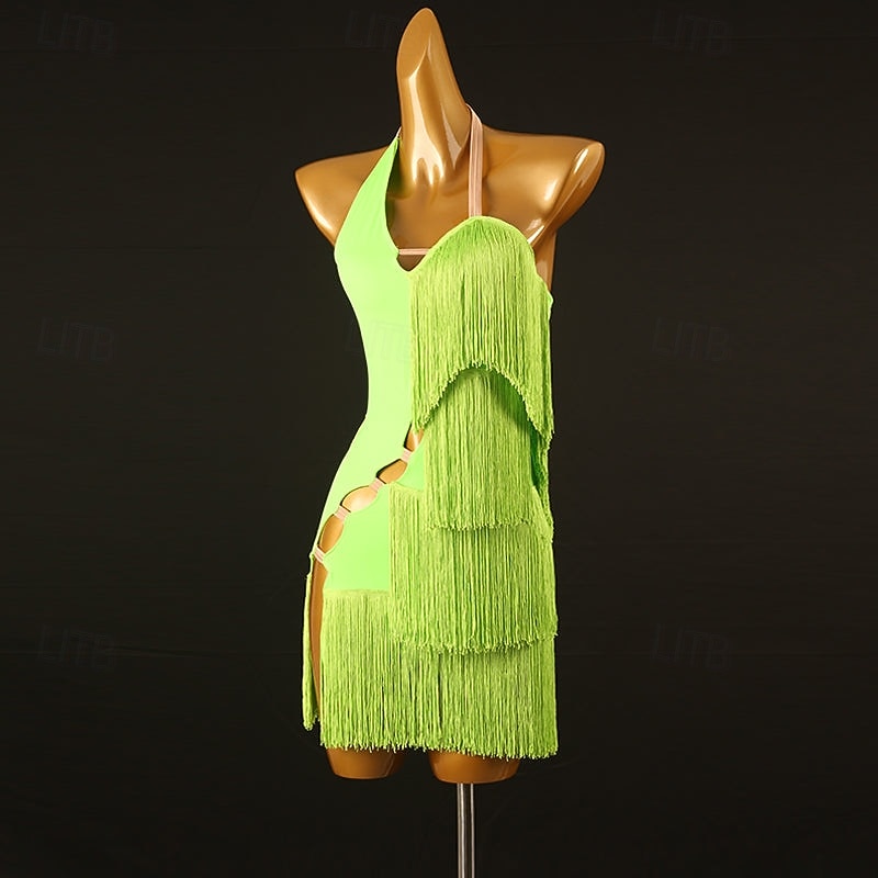 neon green fringe dress Prada Neon Fringe Dress In Green