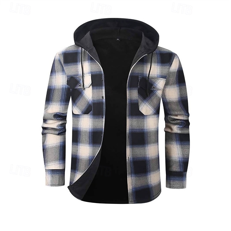 Per uomo Cappotto Invernale Giacca Camicia Giacca in Pile Giacca Casual Casuale Quotidiano Calore Termico Tasca Bottonato Autunno Inverno Plaid Streetwear Quotidiano Con Cappuccio Regolare Rosso del 2026 a $31.99 –P9
