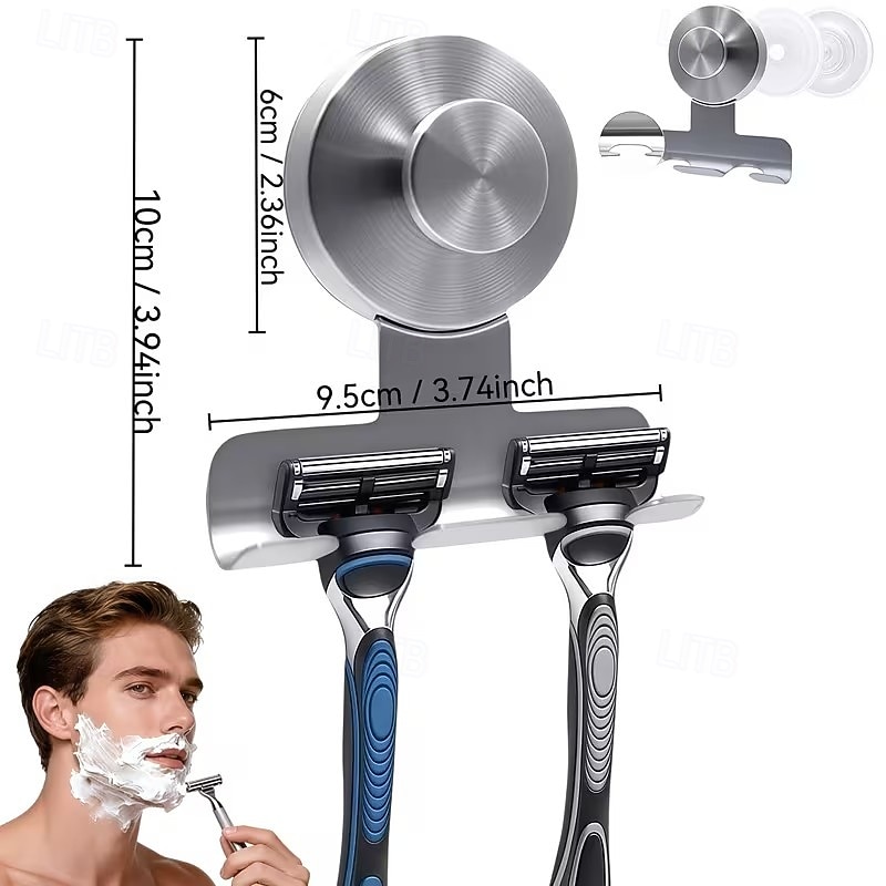 Wytrzymały uchwyt na maszynkę do golenia ze stali nierdzewnej o wadze 15,43 funta do prysznica - uchwyt ścienny do łazienki ze stali nierdzewnej 304, odporny na uszkodzenia, zdejmowany haczyk na 2026 - $16.99 –P4