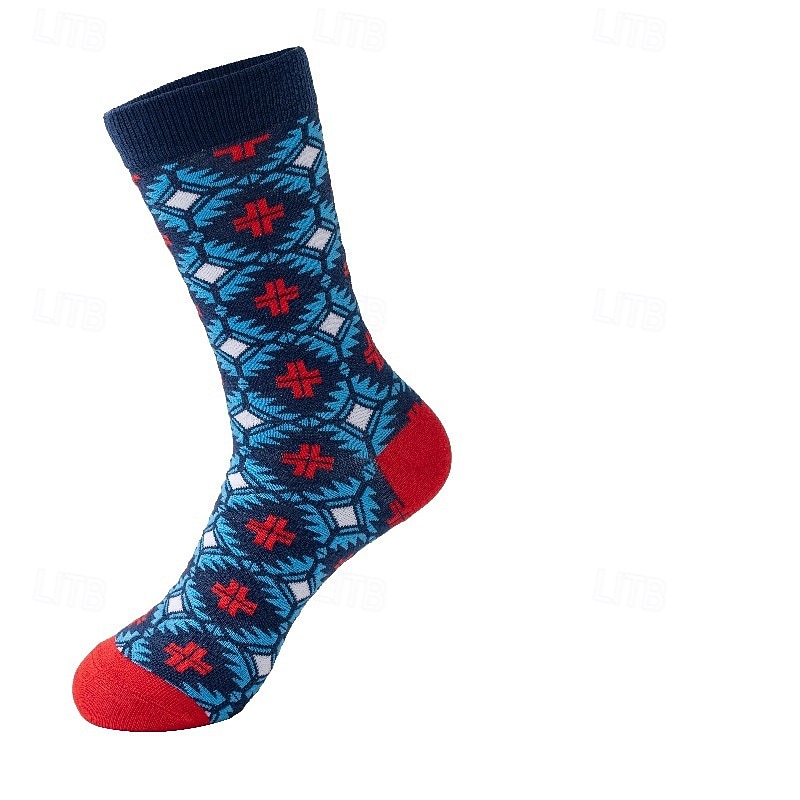 Pánské 5 párů Ponožky Koşu Çorapları Ponožky pro běžné nošení Vodní modrá Černá Barva Geometrický Venkovní Dovolená Denní nošení Střední Jaro Podzim Módní Šik ven 2026 - $12.49 –P4