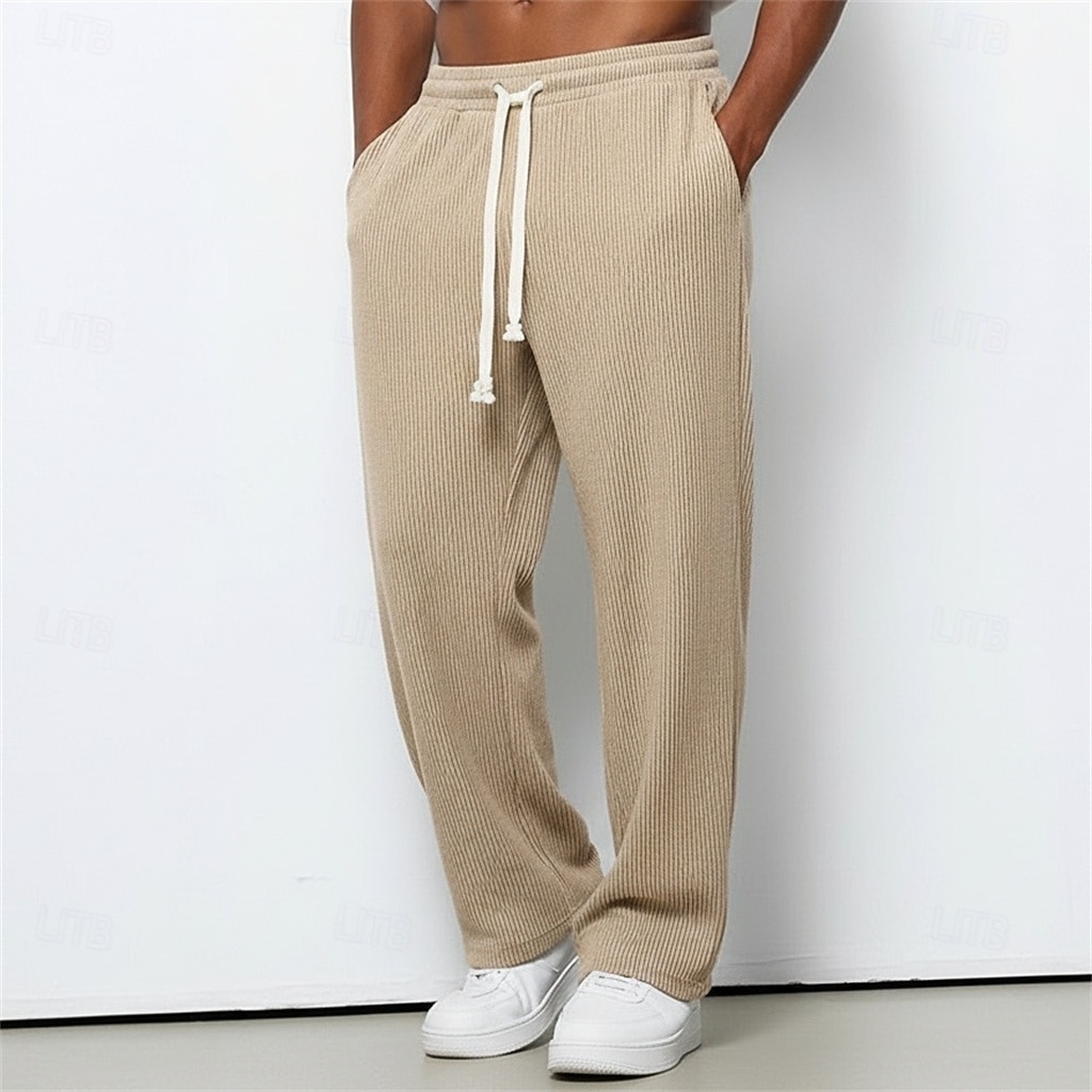 Per uomo Pantaloni da tuta Pantaloni da Tuta a Gamba Larga Pantaloni Pantaloni in velluto a coste Pantaloni casual Coulisse Elastico in vita Semplice Comodità Traspirante Lunghezza intera Casuale del 2026 a $22.99 –P5