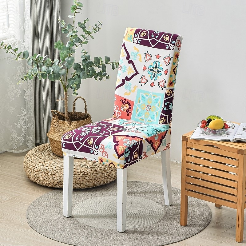 Capa protetora para cadeira de jantar, super ajustável, elástica, removível e lavável, com assento curto, ideal para salas de jantar de hotéis, cerimônias, banquetes e festas de casamento. de 2026 por $13.49 –P15