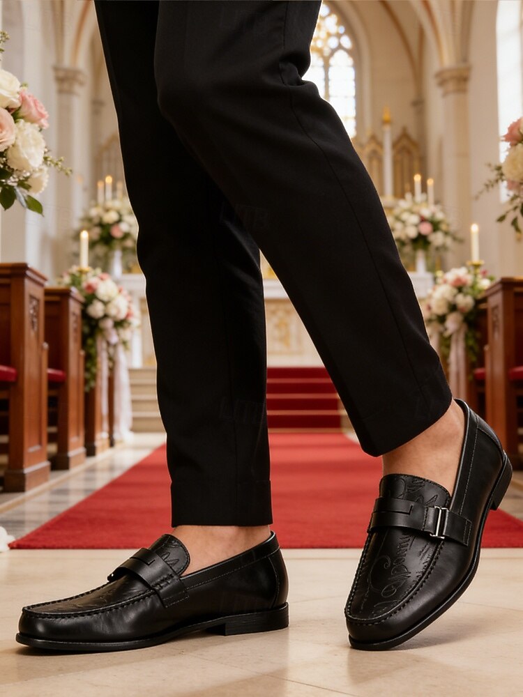Men's Black Leather Loafers – Premium Design, Classic Style, Perfect for Weddings, Church Ceremonies and Formal Occasions 2026 - $94.99 –P1