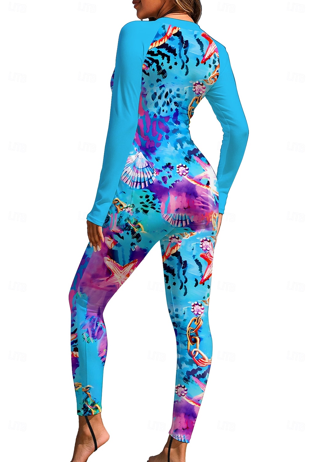 Mulheres Normal Anti Atrito Proteção solar de corpo inteiro Roupa de banho Leopardo oceano Com sutiã embutido Zíper Frontal Proteção Solar UV Cobertura Total UPF50+ Manga Longa Corpo Inteiro Roupa de de 2026 por $49.99 –P2