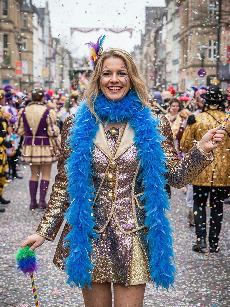 2026年 女性用マルディグラ羽毛ボア、複数の色、柔らかく軽量、カーニバルや仮面舞踏会に最適  コレクション – $14.99 –P3