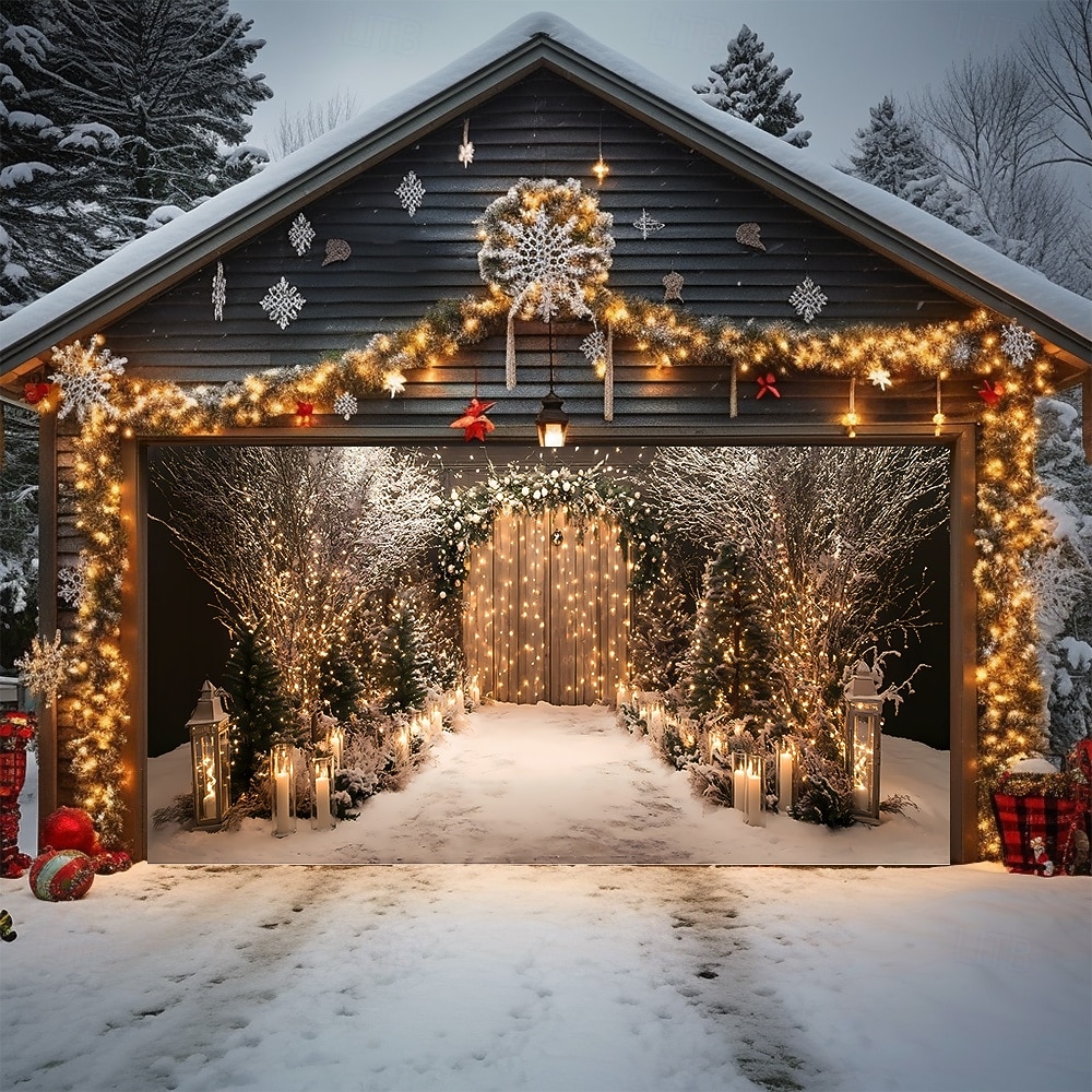 tapet Garasjeportdeksel Stor opphengning Snømann søt stil 3D Party Utendørs Ferie Bakgrunner for skyting Yard Hjemmedekor 2026 - $38.99 –P1