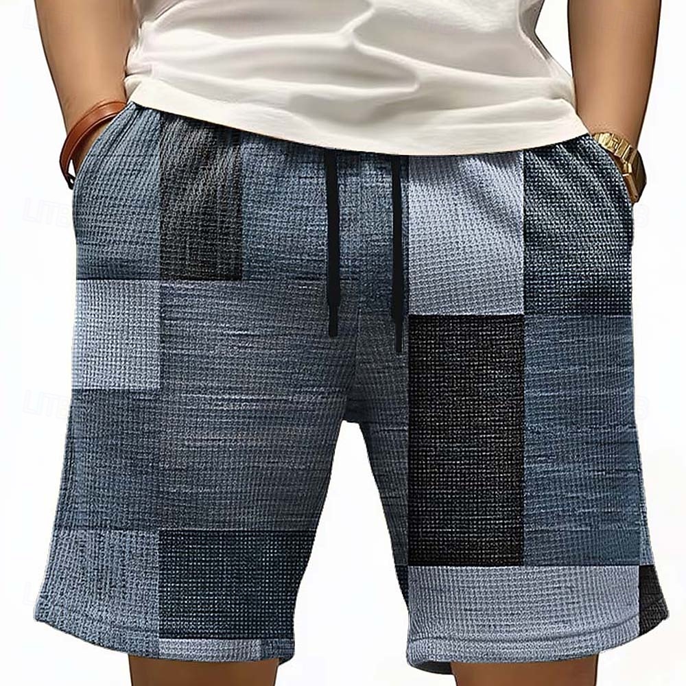Per uomo Geometrico Blocco di colori Patchwork Pantaloncini Waffle Pantaloncini da tuta Pantaloncini casual Misura del girovita medio Moda Casual Vacanza Jogging Allenamento Testurizzato Coulisse del 2026 a $22.99 –P2