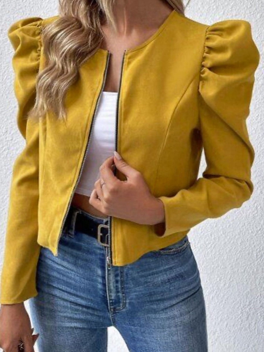 Per donna Giacca Casual Confortevole Traspirante Cerniera Casual Tinta unica Vacanza Streetwear Abbigliamento quotidiano Uscire Cerniera Corto Girocollo Vestibilità regolare Manica Lunga Capispalla del 2026 a $29.99 –P3