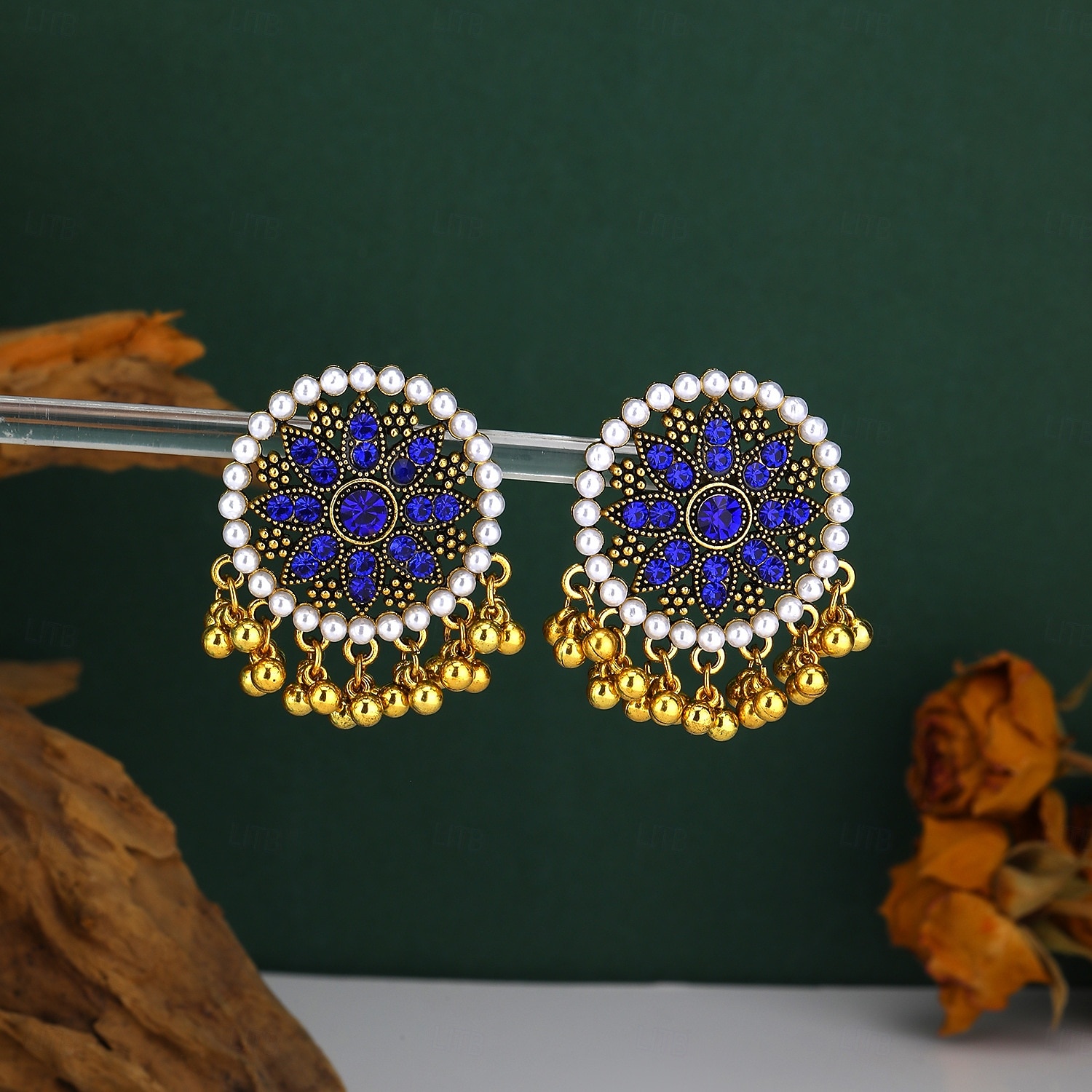 Mujer Pendientes colgantes Azul Piscina Blanco Rojo Diamante Sintético Legierung Vintage Redondo 2026 - $11.99 –P1