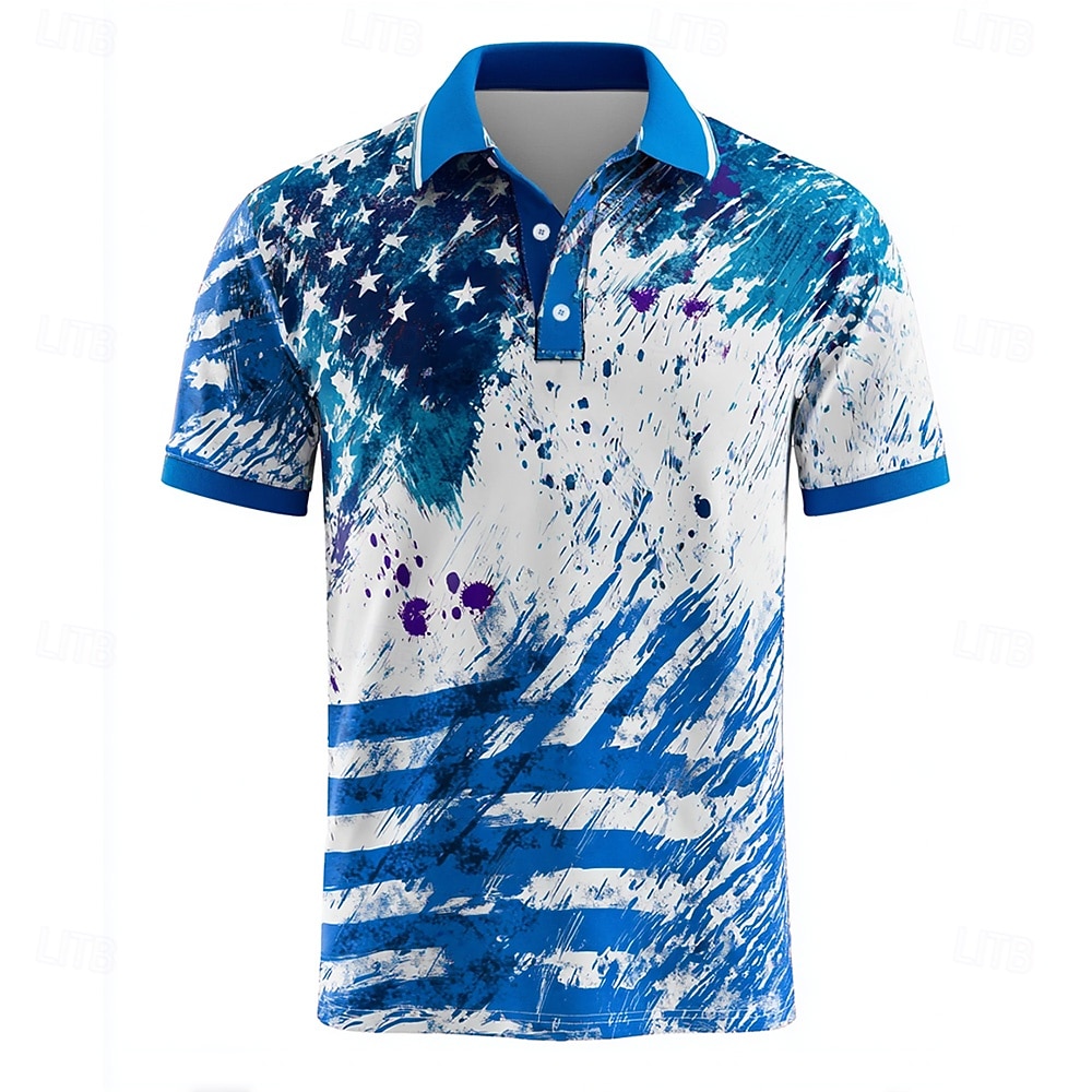 4 luglio 2026 250° Giorno della Memoria Maglietta a maniche corte con bandiera degli Stati Uniti per uomo streetwear casual del 2026 a $22.99 –P2