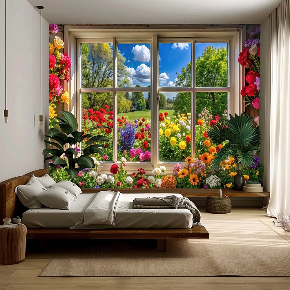 Tapestry Banners Blanket Flower Window 3D Bedroom Living Room Dorm Teens Room College Dorm Wall Porch Home Decor 2026 - $20.99 –P2