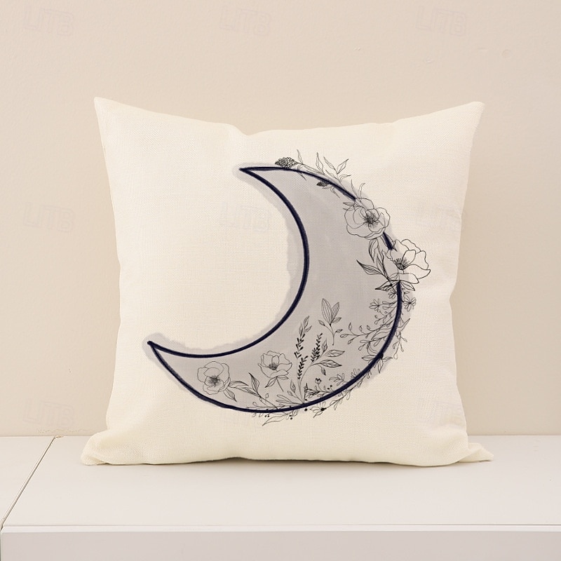 Housse de coussin décorative pour l'Aïd el-Fitr, imprimé croissant de lune sur une seule face, décoration pour les fêtes du Moyen-Orient, coussin polyvalent pour canapé, salon et salle de prière, de 2026 ? $12.99 –P9