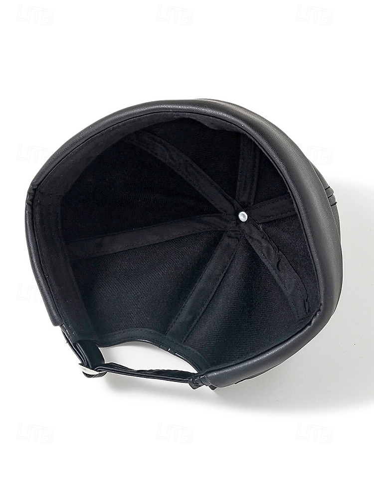 Pánská čepice beanie z umělé kůže, stylový vintage design, dostupná v několika barvách pro běžné nošení i v zimě 2026 - $11.99 –P9