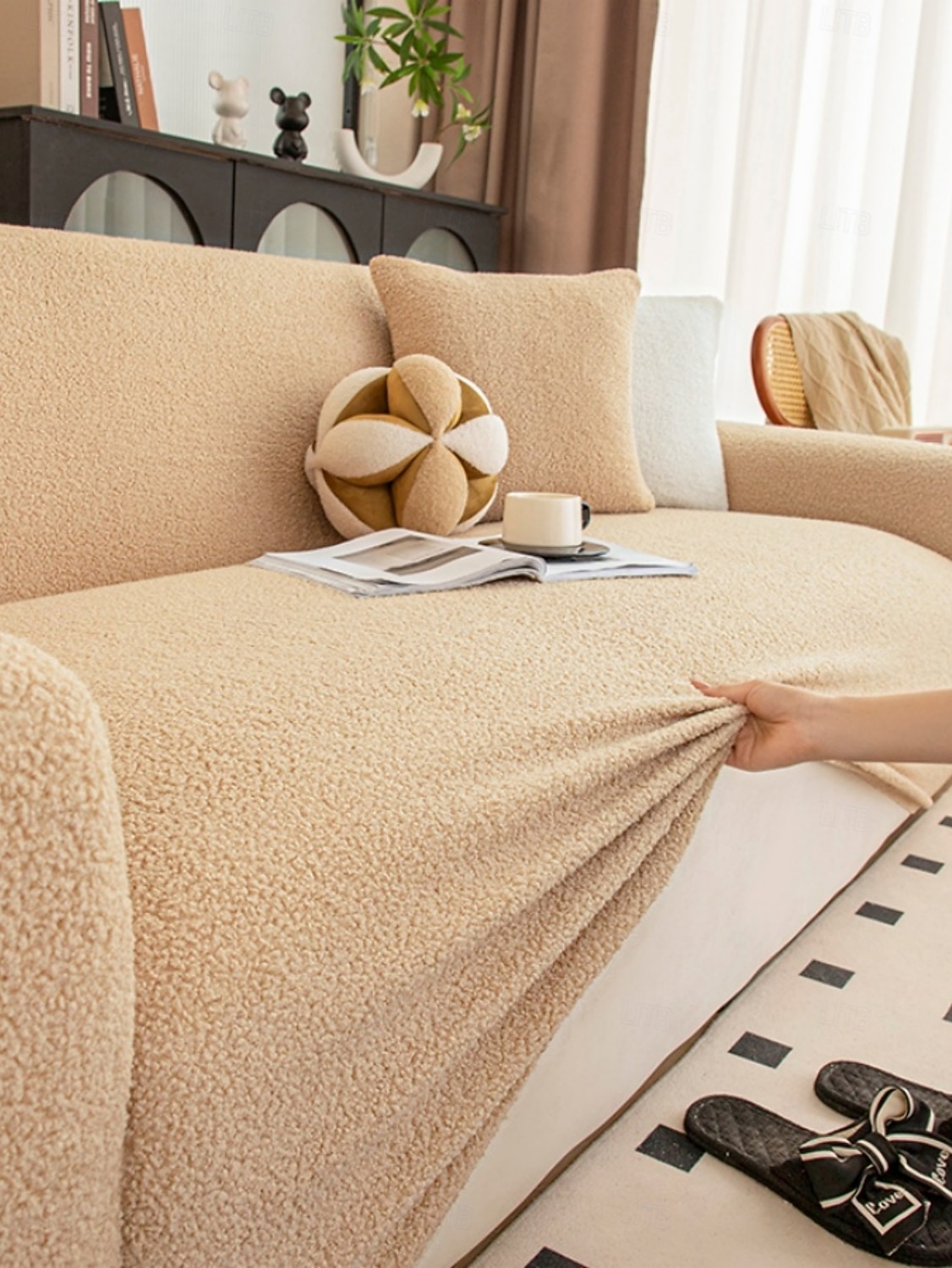 1 szt. aksamitny pokrowiec na sofę, gruby, miękki, luksusowy, dekoracyjny, chroniący sofę, antypoślizgowy, pyłoszczelny, chroniący przed zarysowaniami, odpowiedni do sypialni, salonu i gabinetu przez 2026 - $138.99 –P2