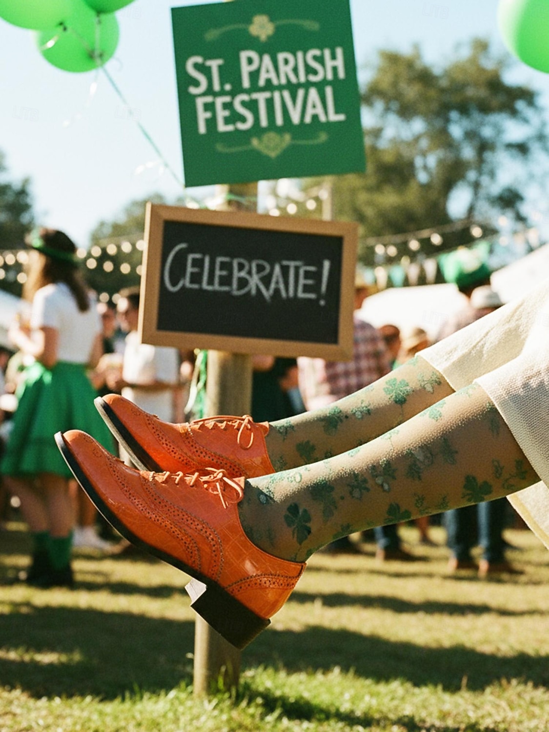 Dámské zelené oxfordské společenské boty s detailem brogue – pohodlné boty na nízkém podpatku se šněrováním na průvod ke Dni svatého Patrika, irské festivalové outfity, sváteční párty outfity 2026 - $59.99 –P9