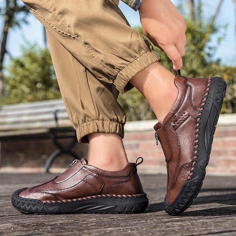 Tênis masculino marrom estiloso – leve, confortável e com design respirável para uso o dia todo, ideal para o dia a dia e eventos casuais. de 2026 por $59.99 –P16