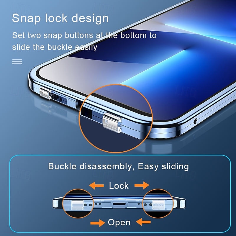 Phone Case For iPhone 17 Pro Max 17 Air 16 15 14 Pro Max Plus Magnetic Adsorption Crystal Clear Detachable Transparent Magnetic Armor Tempered Glass Metal 2026 - $20.99 –P2