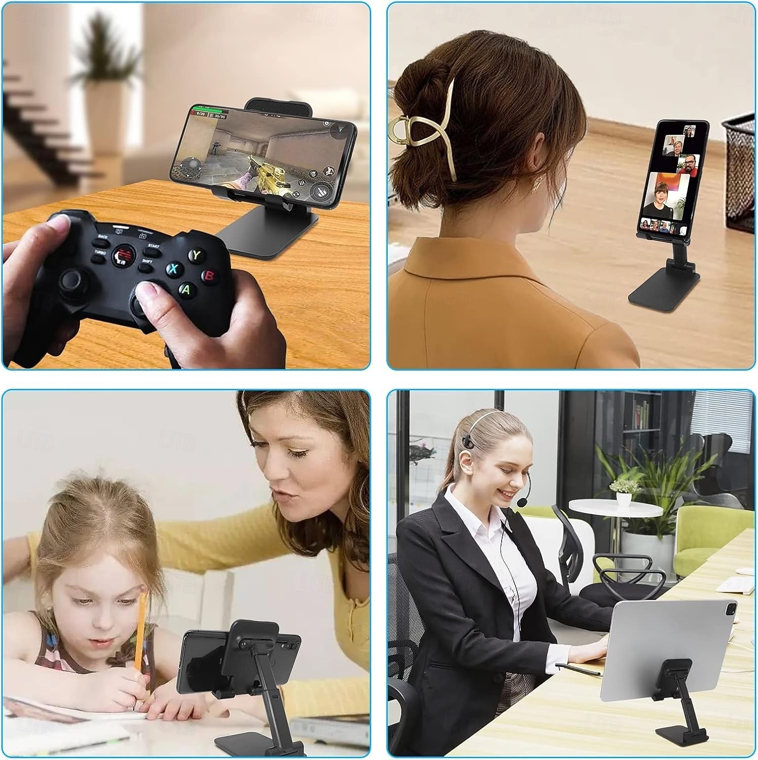 Suport telefon pliabil cu 3 bucăți, suport telefon desktop, unghi și înălțime reglabile, compatibil cu toate telefoanele de 4-10 inci, ideal pentru birou și utilizare pe tabletă 2026 - $19.99 –P7