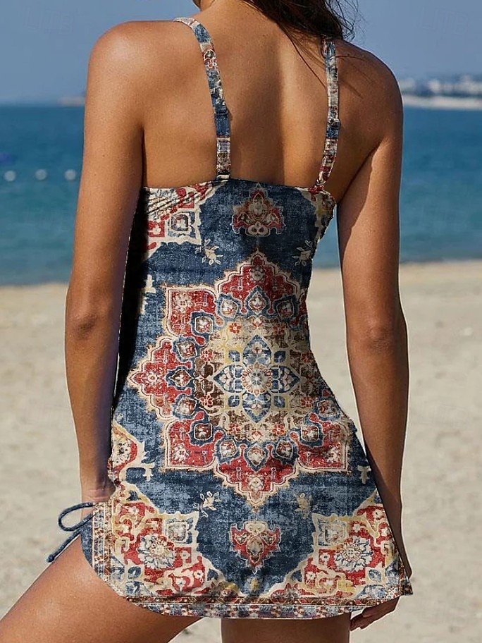 Γυναικεία Μαγιό τανκίνι Φούστα Μαγιό Κομψό Διακοπές Φλοράλ Γραφική Βουτιά Αμάνικο Μαγιό 2026 - $36.99 –P5