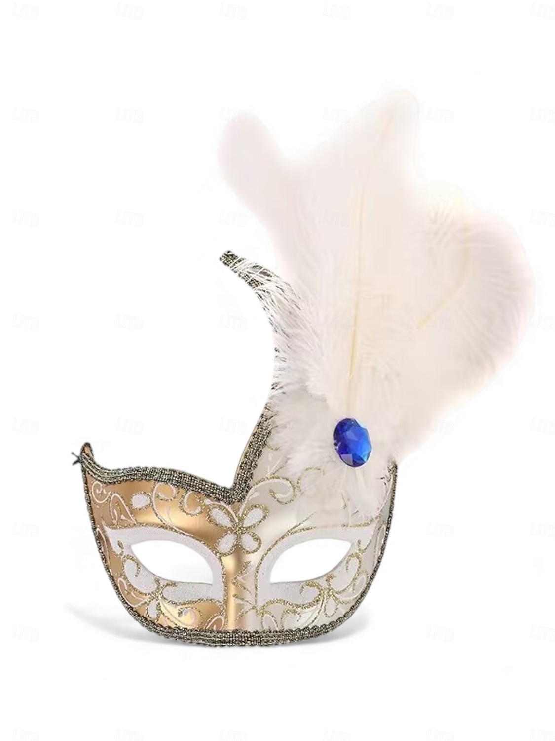 Women's Purple Feather Masquerade Mardi Gras Mask - Glitter Venetian Half-Mardi Gras Mask with Gold Trim for Carnival, Costume Balls & Glamorous Party Events 2026 - $24.99 –P4