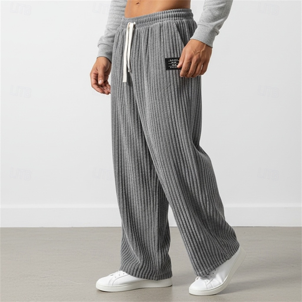 Per uomo Pantaloni da tuta Pantaloni Pantaloni in velluto a coste Pantaloni Larghi Pantaloni della tuta a gamba dritta Coulisse Elastico in vita Tinta unica Comodità Lunghezza intera Casuale del 2026 a $25.99 –P7