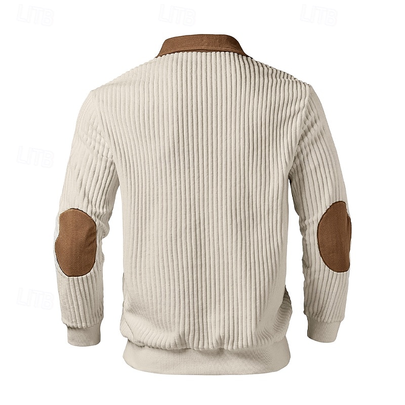 Per uomo Maglia Felpa con cappuccio Felpa con zip corta Maglia a coste Aalbicocca Nero Bianco Verde militare Colletto Mao Semplice Patchwork Testurizzato Casuale Quotidiano Sport & Outdoor Vintage del 2026 a $39.99 –P5