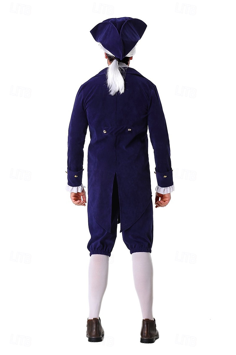 250e anniversaire des États-Unis Rococo Baroque Tenues Manches longues George Washington Epoque Coloniale Guerre d'indépendance américaine Déguisement Homme Carnaval Jour de l'indépendance 4 juillet de 2026 ? $50.99 –P2