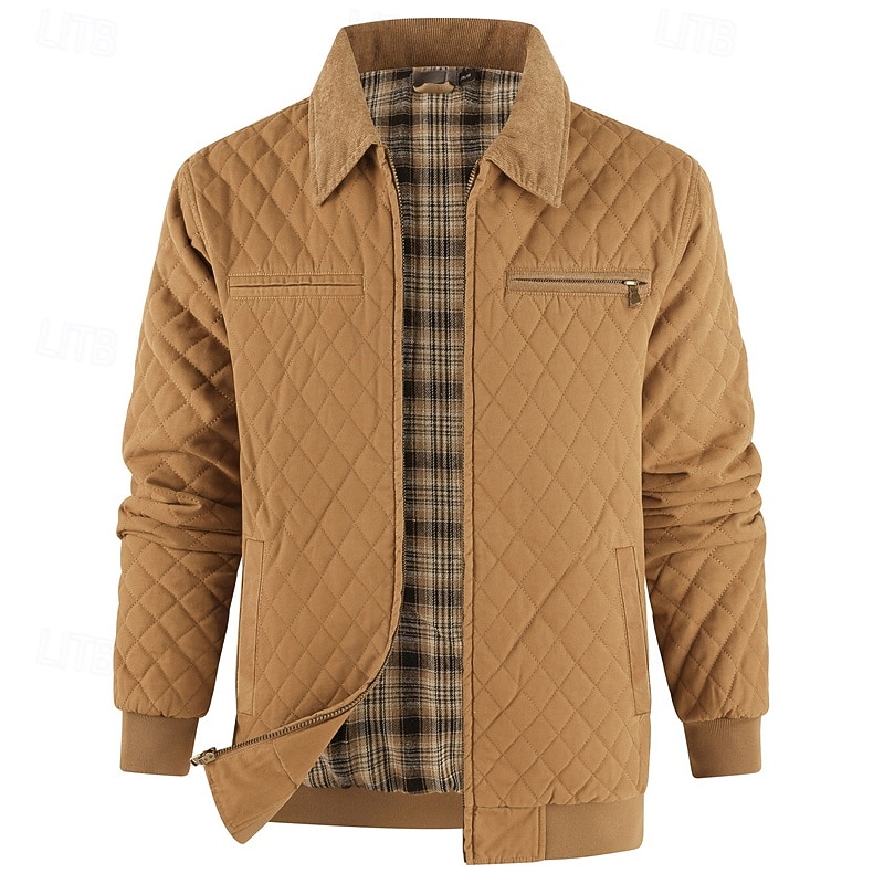 Per uomo Cappotto Invernale Giacca trapuntata Giacca Casual Casuale Quotidiano Calore Termico Tasca Cerniera completa Autunno Inverno Semplice Streetwear Quotidiano Collo ripiegato Regolare Nero del 2026 a $63.99 –P2