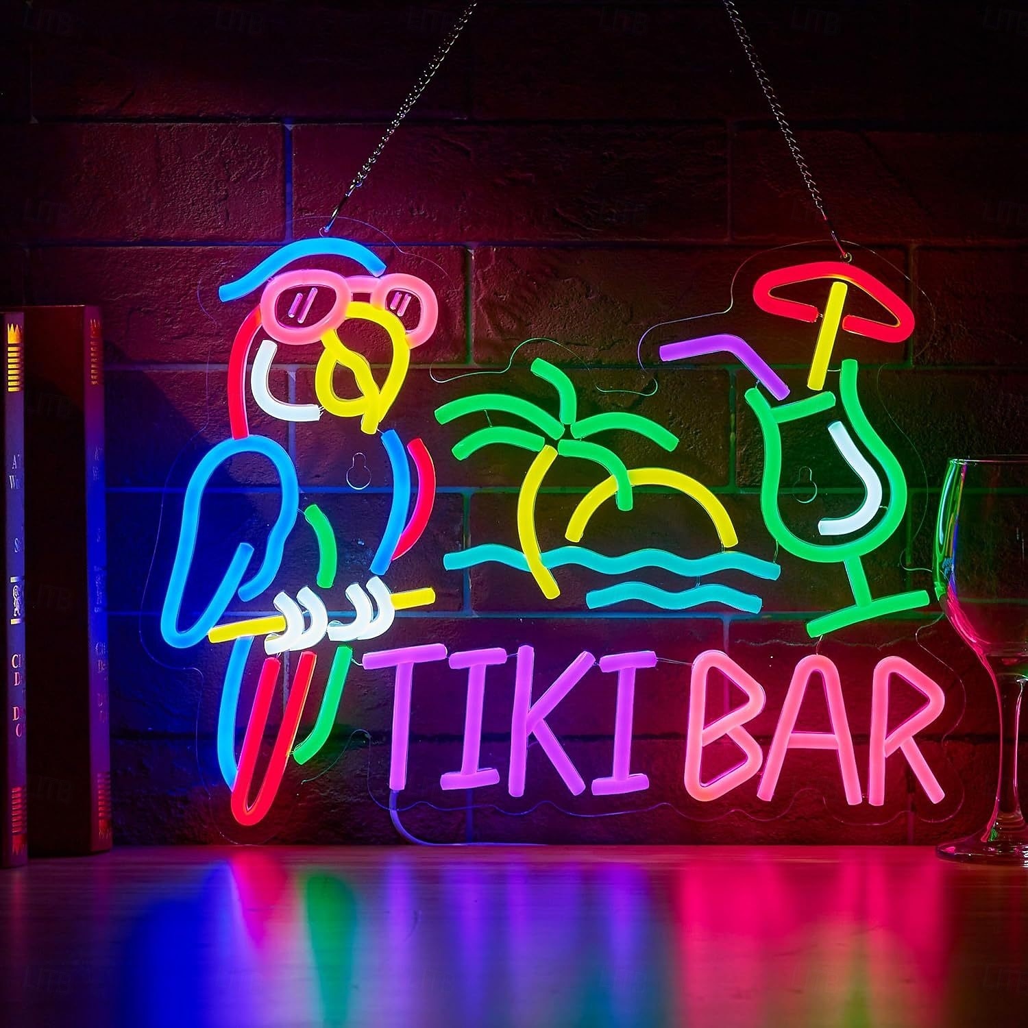 bar papegaai kokosboom cocktail led neon lichtreclame dimbaar usb voeding voor wanddecoratie hawaï zwembad tiki bar feest binnen slaapkamer woonkamer eetkamer mancave decoratie cadeau 2026 - $35.99 –P1