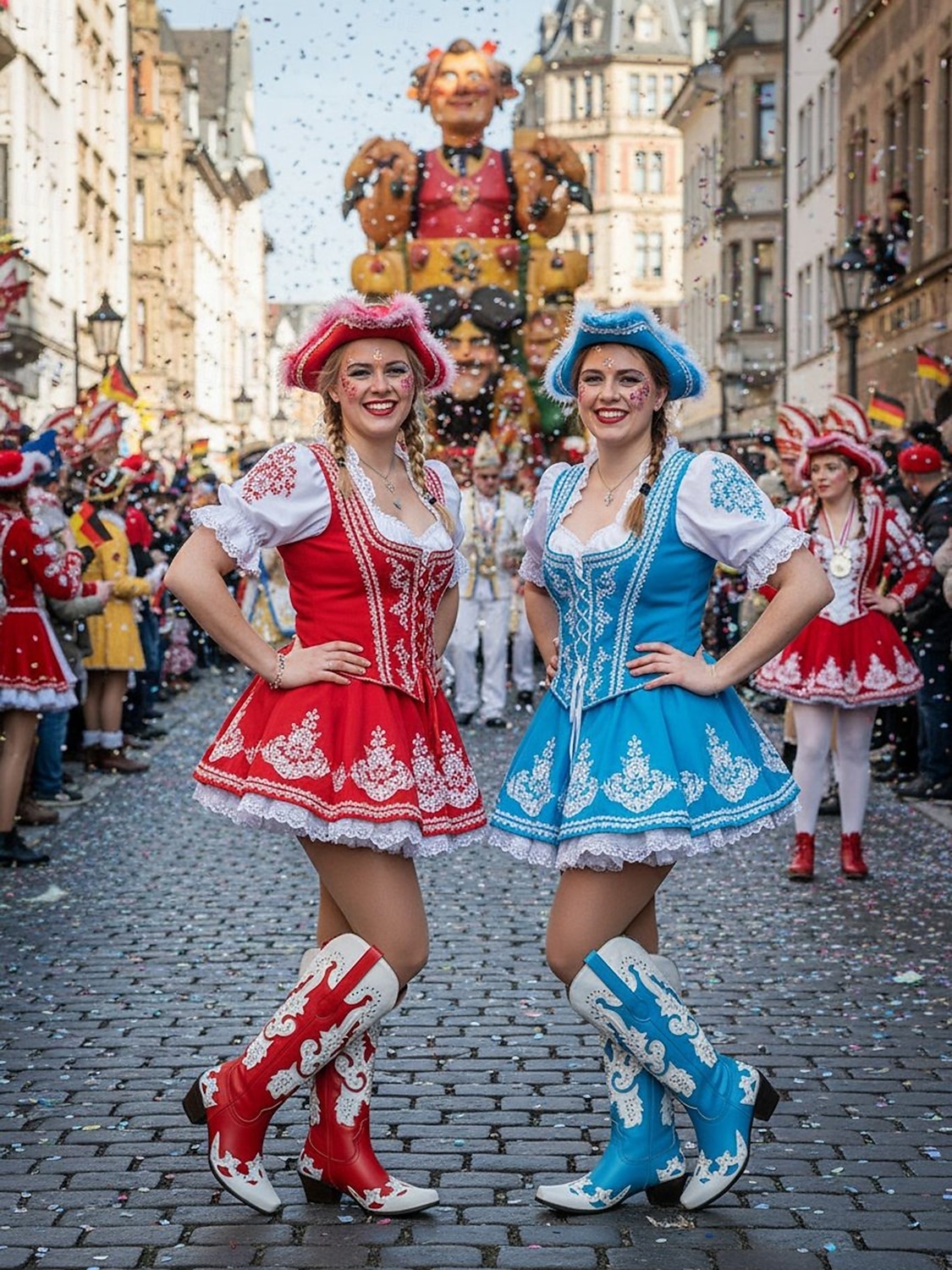 Dames Mardi Gras Rode Cowboylaarzen met Nieten - Festivalstijl Westernlaarzen Ideaal voor Carnaval Parades Kostuumfeesten Straat Festivals  Themed Vieringen 2026 - $99.99 –P6