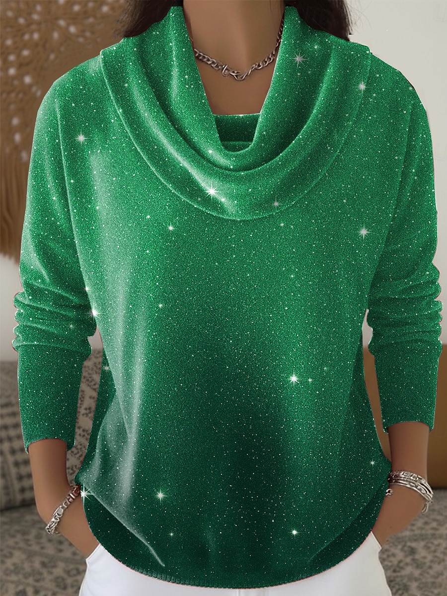 Νέος Χρόνος Γυναικεία Βελούδο Ombre Στυλάτο Μοντέρνα Καθημερινό Μακρυμάνικο Με σούρα στο λαιμό Κανονικά μπλουζάκια Θαλασσί Ρουμπίνι Βυσσινί Χρυσό Πράσινο του τριφυλλιού Φθινόπωρο 2026 - $32.99 –P5