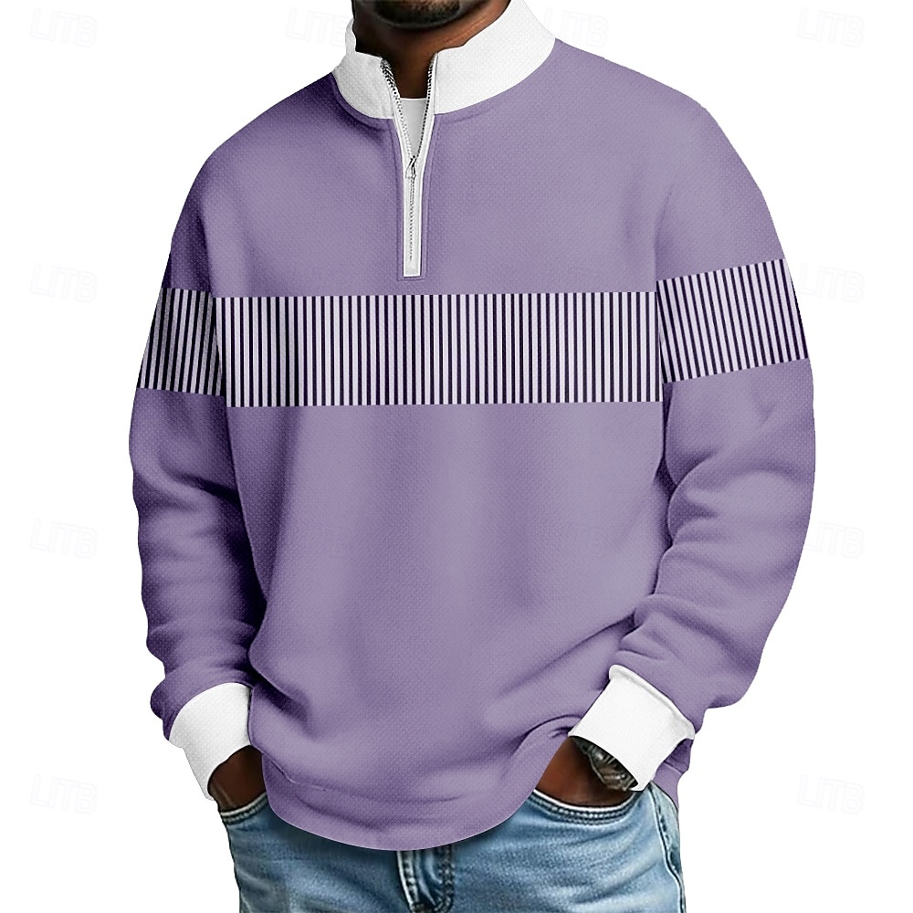 Per uomo Blocco di colori Polo con zip Manica Lunga Magliette polo Colletto alla coreana Casual Scuola Athleisure Ferie Abbigliamento quotidiano Stampa 3D Polo con cerniera a un quarto Autunno del 2026 a $24.99 –P2