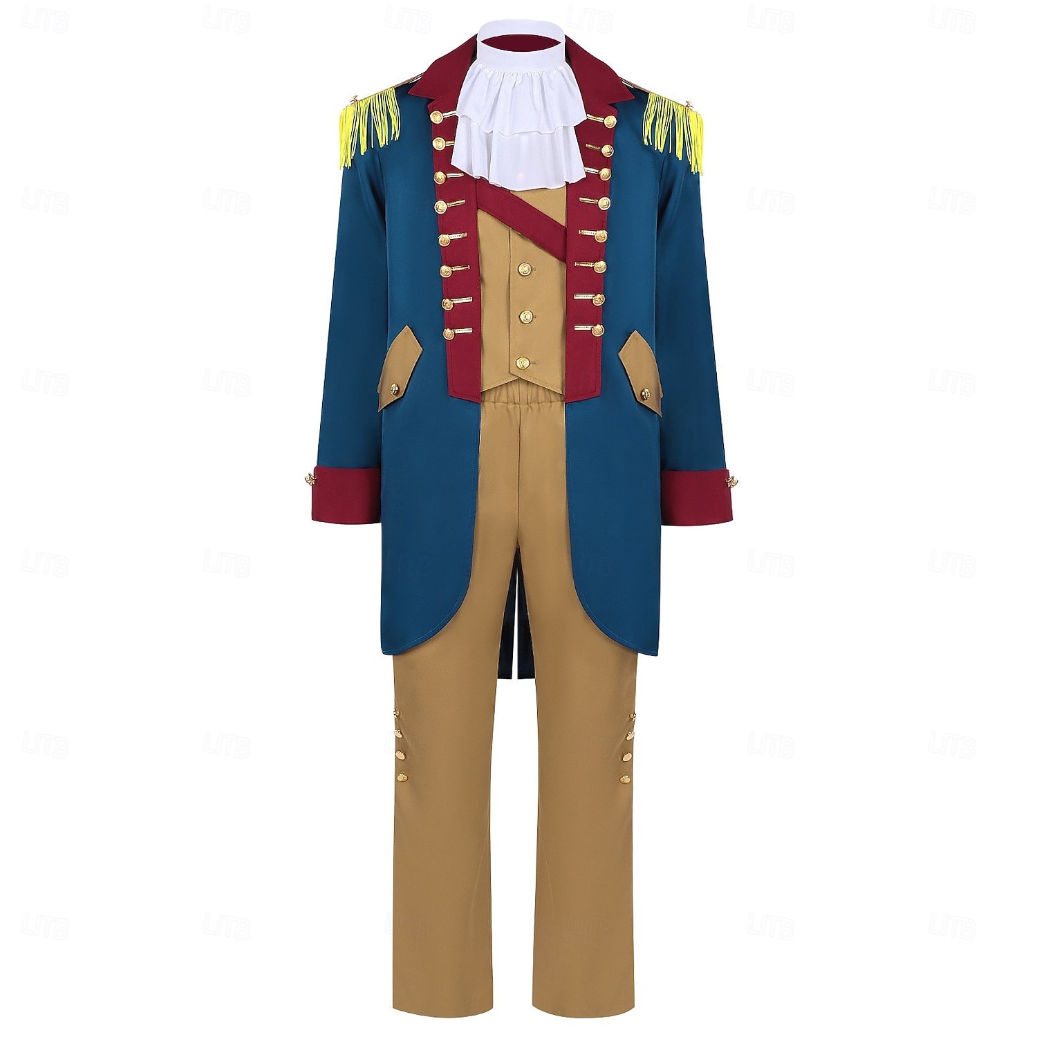Set 250-jähriges Jubiläum USA Retro Vintage Mittelalterlich Outfits langarm George Washington Kolonial Revolutionskrieg Kostüm Herren Karnevalskostüm Karneval Unabhängigkeitstag 4. Juli Erwachsene 2026 - $82.99 –P8
