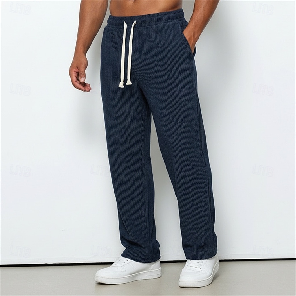 Per uomo Pantaloni da tuta Pantaloni da Tuta a Gamba Larga Pantaloni Pantaloni in velluto a coste Pantaloni casual Coulisse Elastico in vita Semplice Comodità Traspirante Lunghezza intera Casuale del 2026 a $22.99 –P4