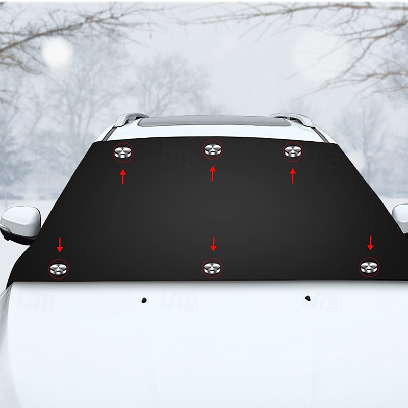 Magnetische all-weather auto-voorruitafdekking met sneeuw- en zonnebescherming. &Privacybescherming - robuuste glazen schermbeschermer met magnetisch bevestigingssysteem, krasbestendig, 2026 - $16.99 –P2