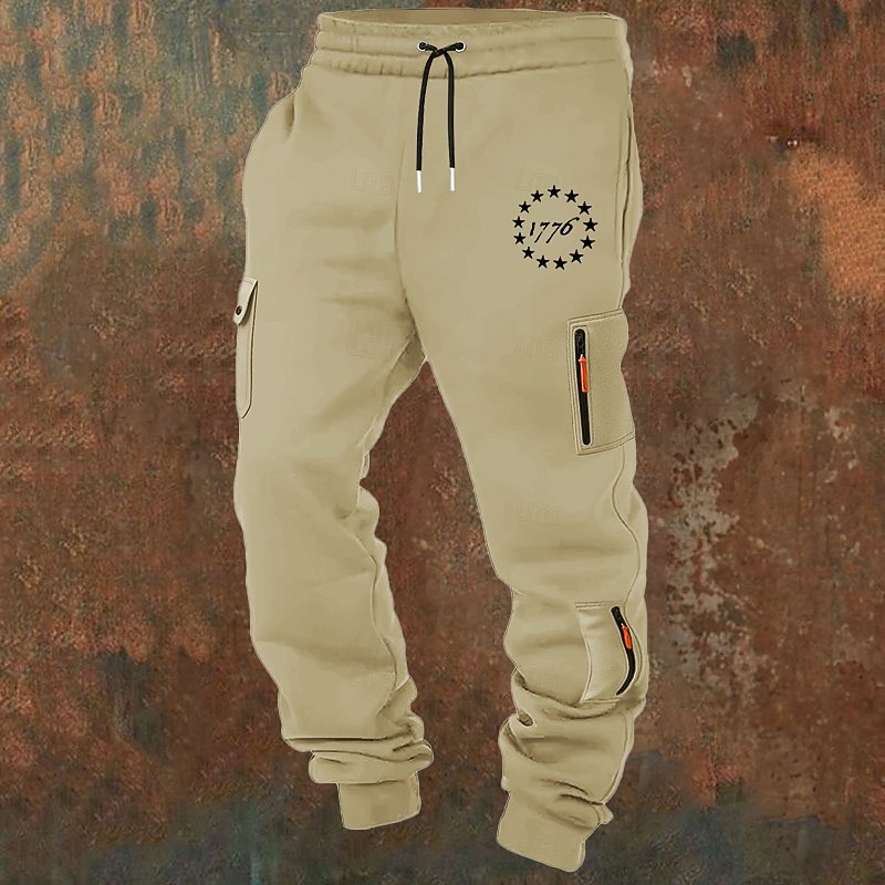 Homme Pantalons Cargo Joggings Pantalon Jogger Pantalons Cordon de serrage Avec Poches Taille Élastique Drapeau Américain Confort Respirant Occasionnel Quotidien Extérieur Mode Style Classique Noir de 2026 ? $26.99 –P2
