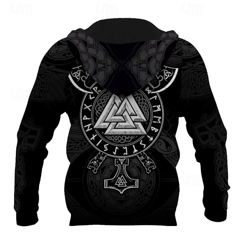 Per uomo Guerriero vichingo Stampe Grafiche Vichingo Felpa con Cappuccio Felpe con cappuccio Felpa Quotidiano Classico Casual Manica Lunga Con Cappuccio Ferie Uscire Abbigliamento casual alla moda del 2026 a $31.99 –P5