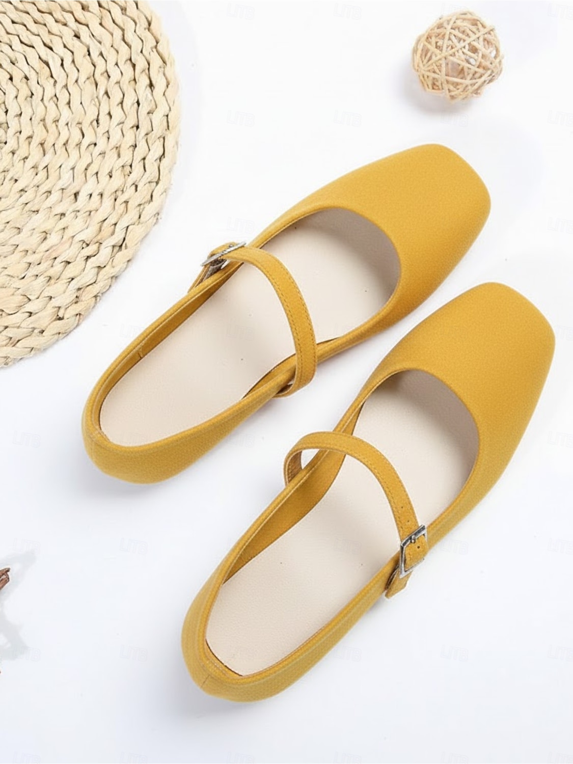 Women's Mardi Gras Mustard Yellow Mary Jane Flats with Square Toe – Retro Style, Comfortable Fit, Perfect for Carnival, Festivals, and Daily Wear 2026 - $24.99 –P7